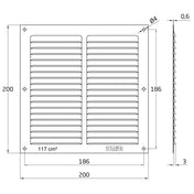 Vent Grille 200x200mm Dark Wood-Coloured Aluminium