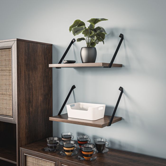 Hanging Shelf Bracket Black 238 X 30 X 24 MM Pair