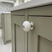 Greb 40 mm PORCELÆN Hvid/Krom