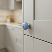 Knopp 40 mm PORSLIN Ljusblå/Krom