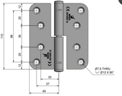 Lift-off hinge 3248 - 110mm Stainless steel (A4 Acid-Resistant)