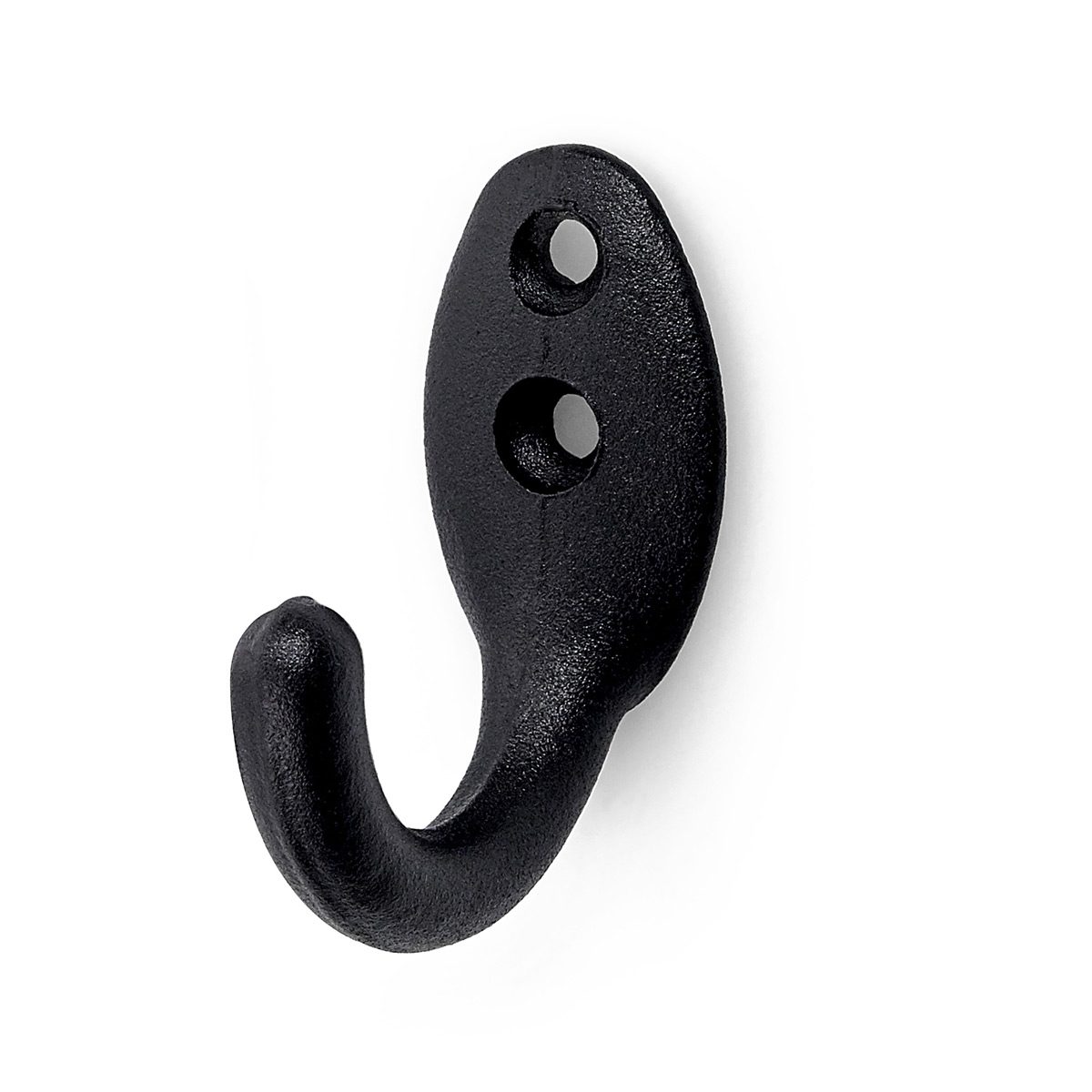 Single Hook Black Aluminium 2-Pack