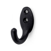 Single Hook Black Aluminium 2-Pack