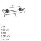 Self-Adhesive Towel rail Thread 500mm Black