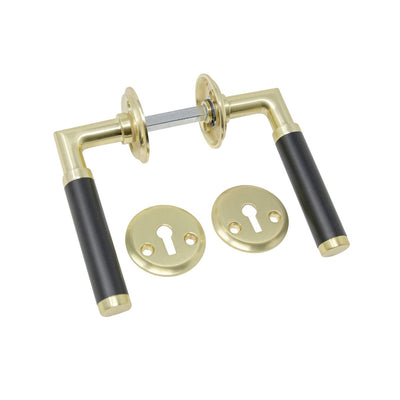Door Handle Leonora Satin brass/Black