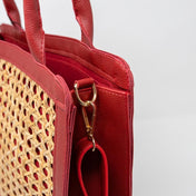 Handbag Genuine Rattan / Red