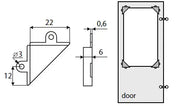 Corner Bracket for Mirror/Glass - 2-6mm Glass - 4-Pack