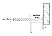 Spegelhandtag 2-6mm Svart