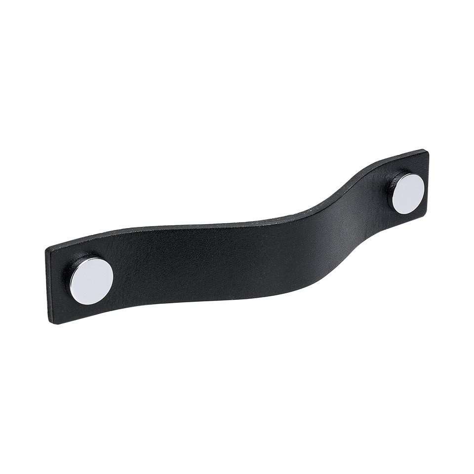Håndtag Levanto Sort Læder/Krom 128 C/C