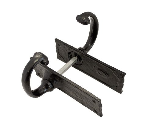 Door Handle Black Lacquered Iron