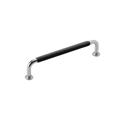 Handle 96-192 C/C Nickel/Black Leather