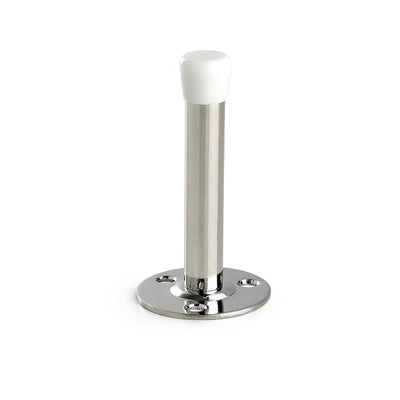 Door Stop Chrome/White Plastic 85mm