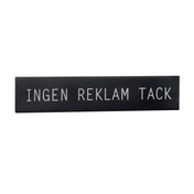 Selvklæbende Skilt "Ingen Reklame Tak" Sort