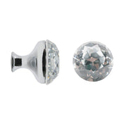 Knop 30mm Krom/Glas