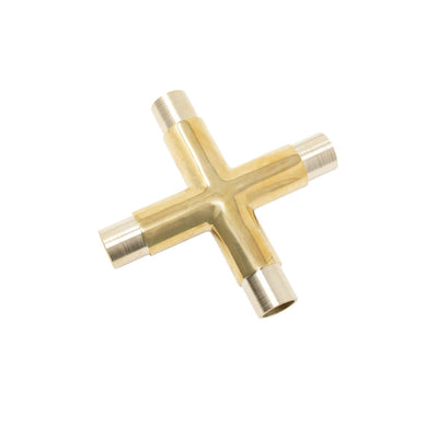 Tube Connector Cross Brass 25mm