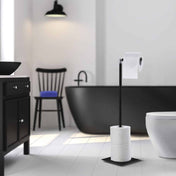 OUTLINE LITE Freestanding Toilet roll holder with Replacement Black