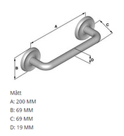 VILLA Bath Grab Rail 275mm Brass