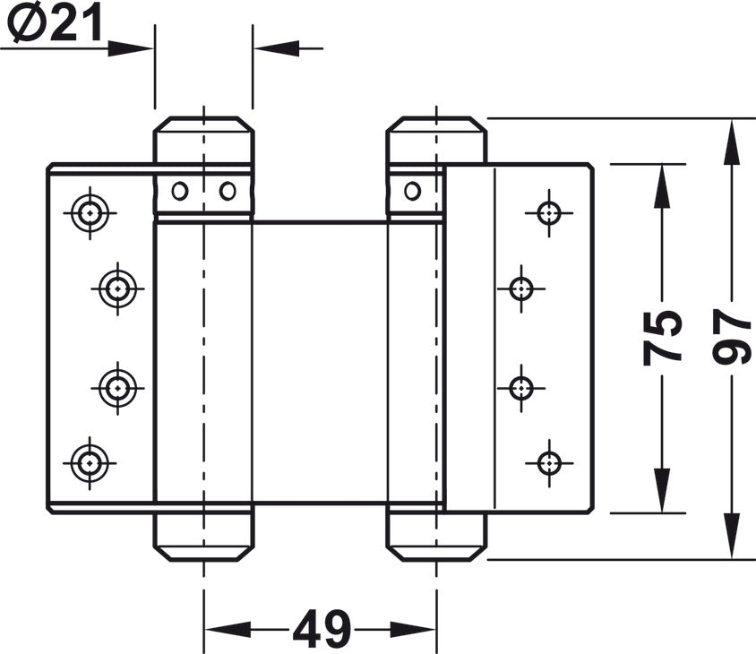 Swing Door Hinge 75-200mm Nickel 2-Pack