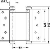 Swing Door Hinge 75-200mm Nickel 2-Pack
