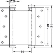 Swing Door Hinge 75-200mm Nickel 2-Pack
