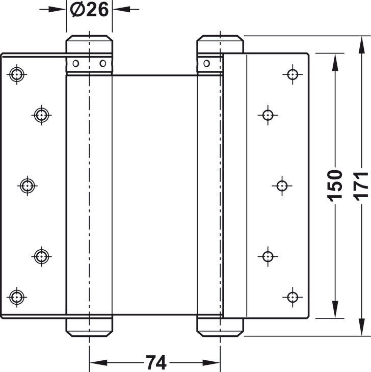 Swing Door Hinge 75-200mm Stainless steel 2-Pack