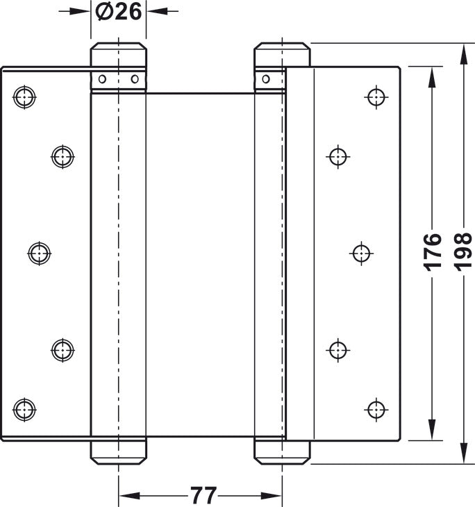 Swing Door Hinge 75-200mm Stainless steel 2-Pack