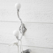 Hook Antique with Hat Peg Chrome/Porcelain