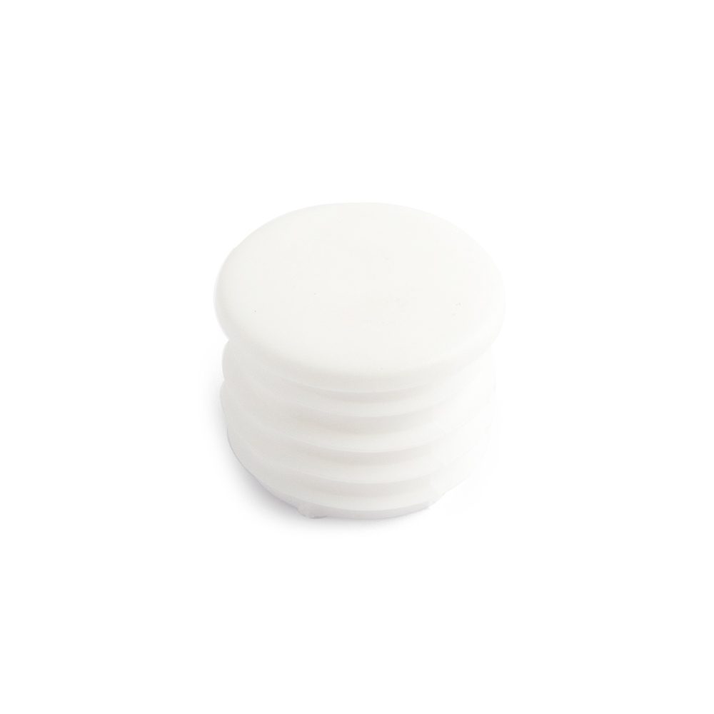 End Knob 25mm White Plastic 2-Pack