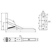 Fällbar Konsol 240-290mm Vit 100kg (2-Pack)