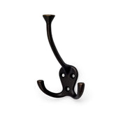 Hook with Hat Peg Dark Brown Antique-Finished