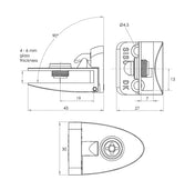 Badge Glass Hinge 2-6mm Black