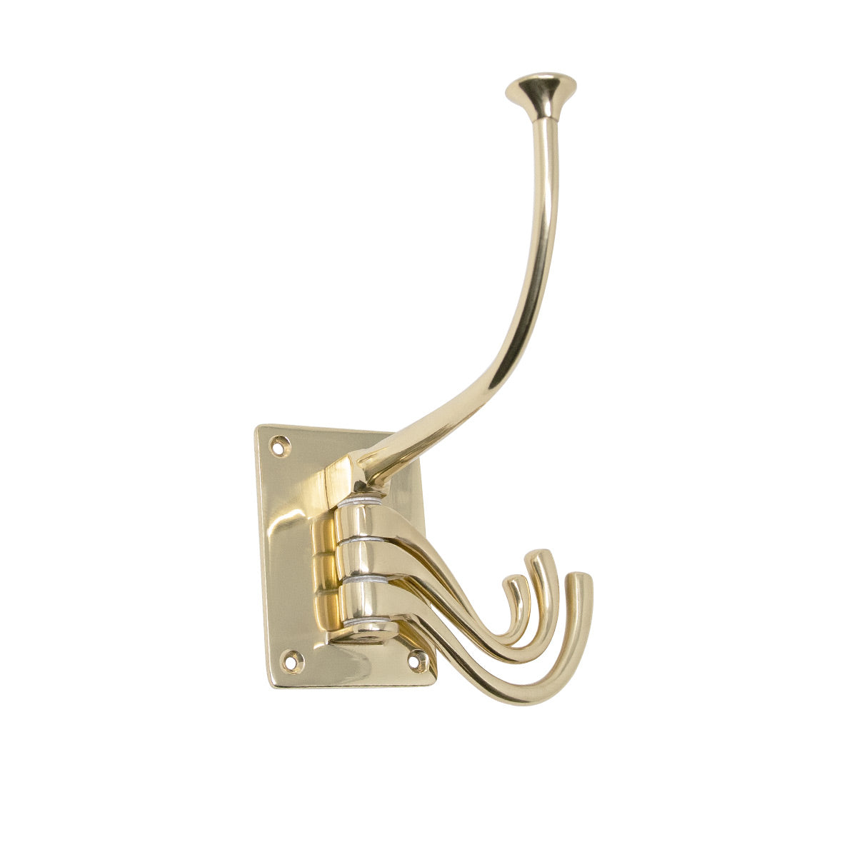 Swivel Triple Hook with Hat Peg Brass