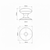 Knopp 38 mm Krom
