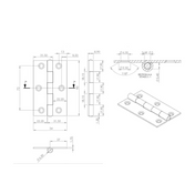 Butt hinge 90x54mm Brass-plated