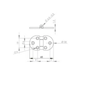 Butt hinge 30x48mm Brass-plated