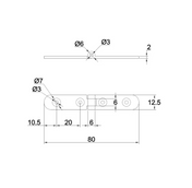 Hinge 80x13mm Black