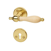 Door Handle Brass/Pine Complete