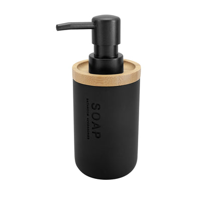 Soap dispenser Nature Black/Bamboo