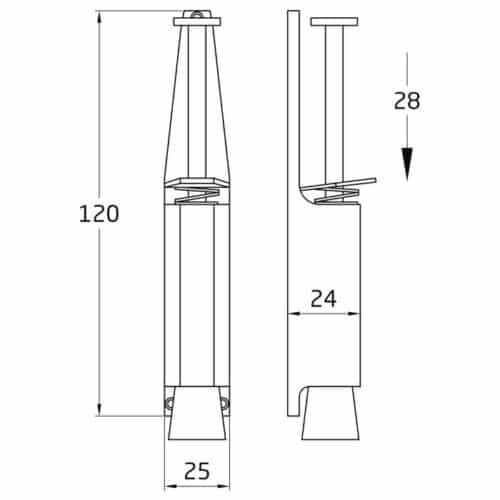 Dörrhållare 120mm Svart - Bild 2